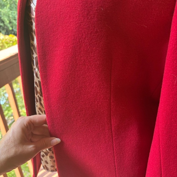 Vintage Harve Benard Red Wool Cashmere Blend Blazer, 80s Single Breasted Jacket - Picture 9 of 11